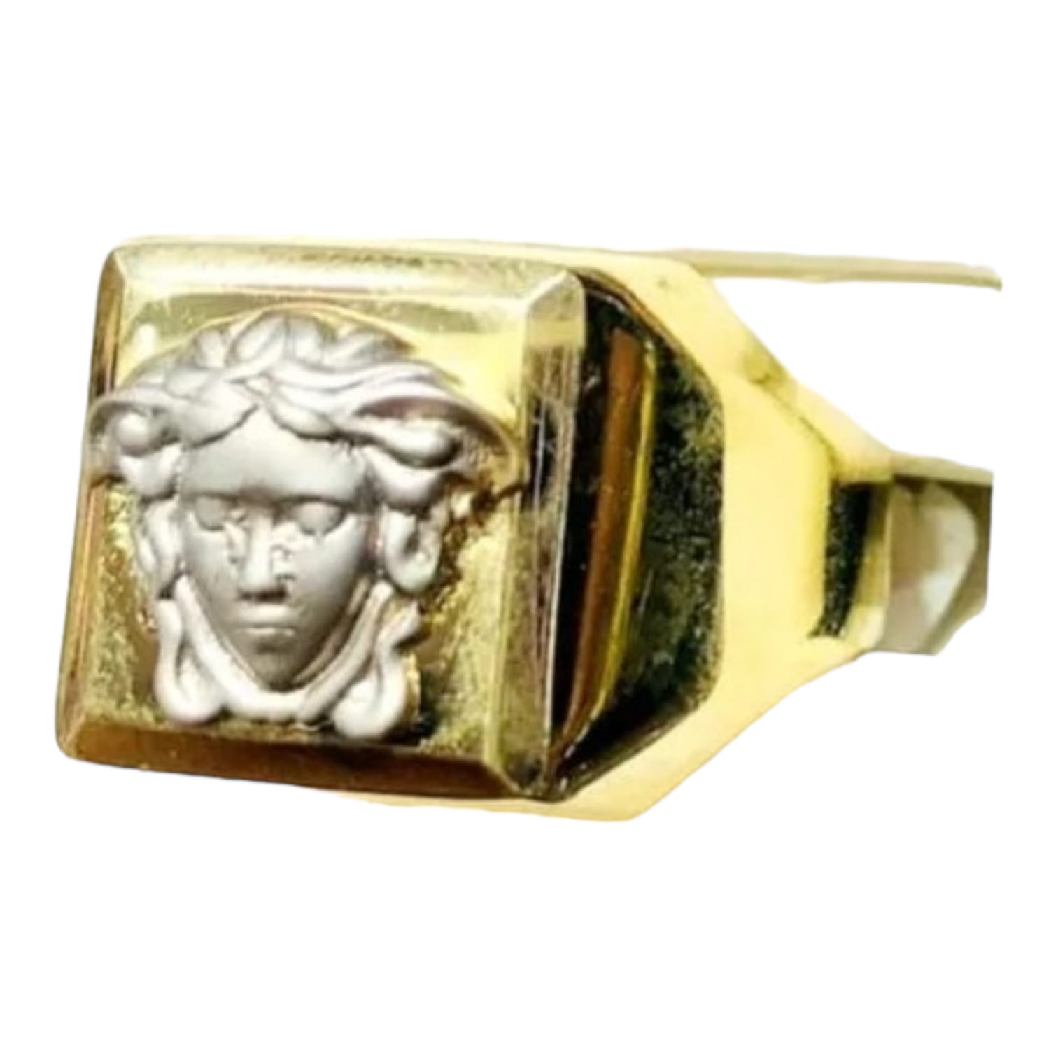 Anillo Sello Versace 2 Oros 14 K. + Obsequio