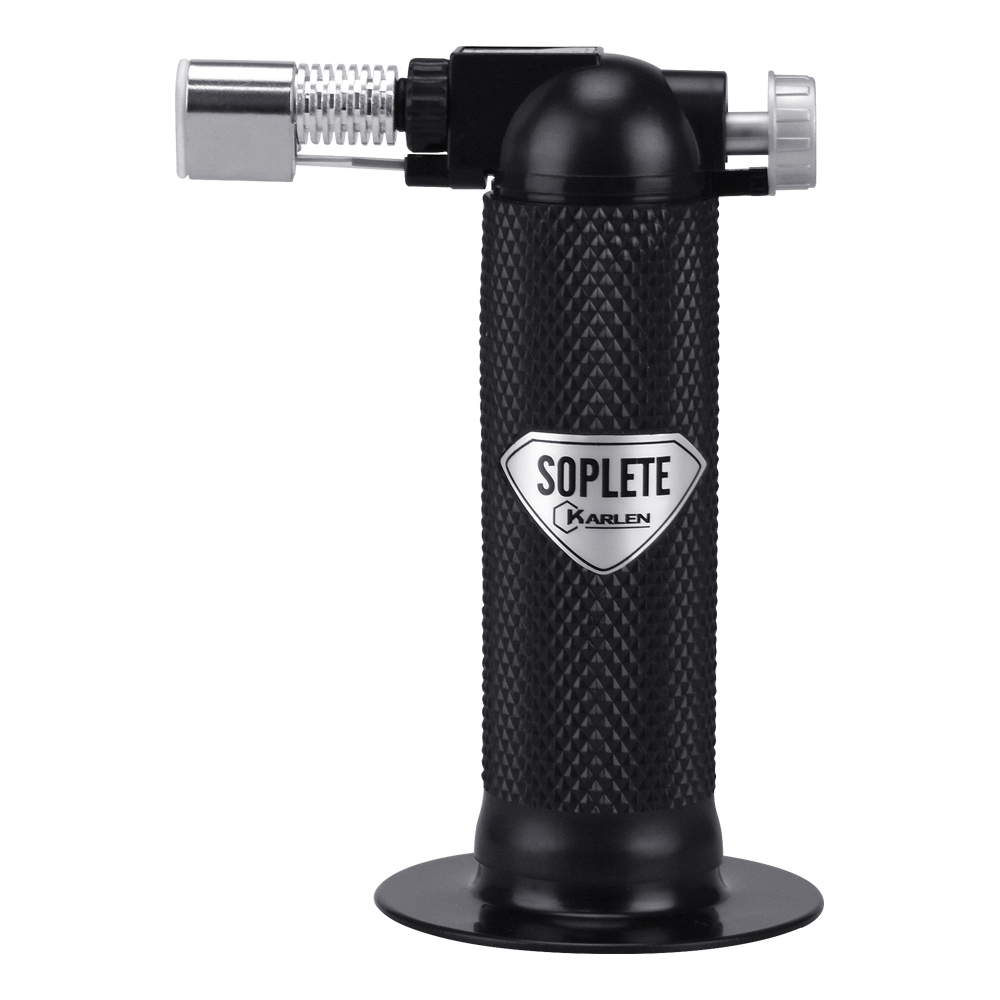 Soplete Para Cocina De Gas Butano, Encendedor Culinario De Recarga Para Gas Butano, Ajusta El Tamaño De La Flama Con Una Sola Mano, Color Negro Dirige La Llama De Una Forma Precisa