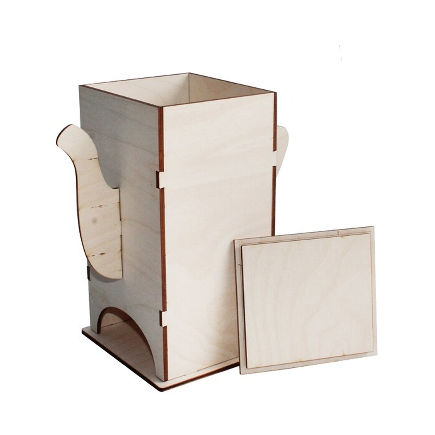 Caja de madera para infusiones con 4 compartimentos