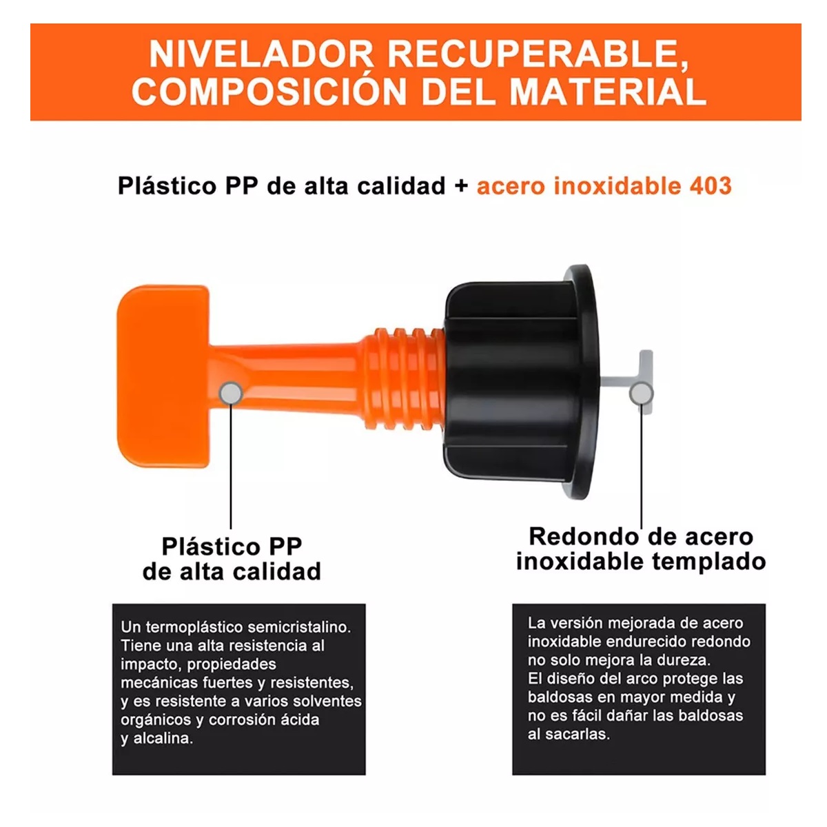 Kit Sistema Nivelador Azulejo Loseta Piso Reutilizable100pza