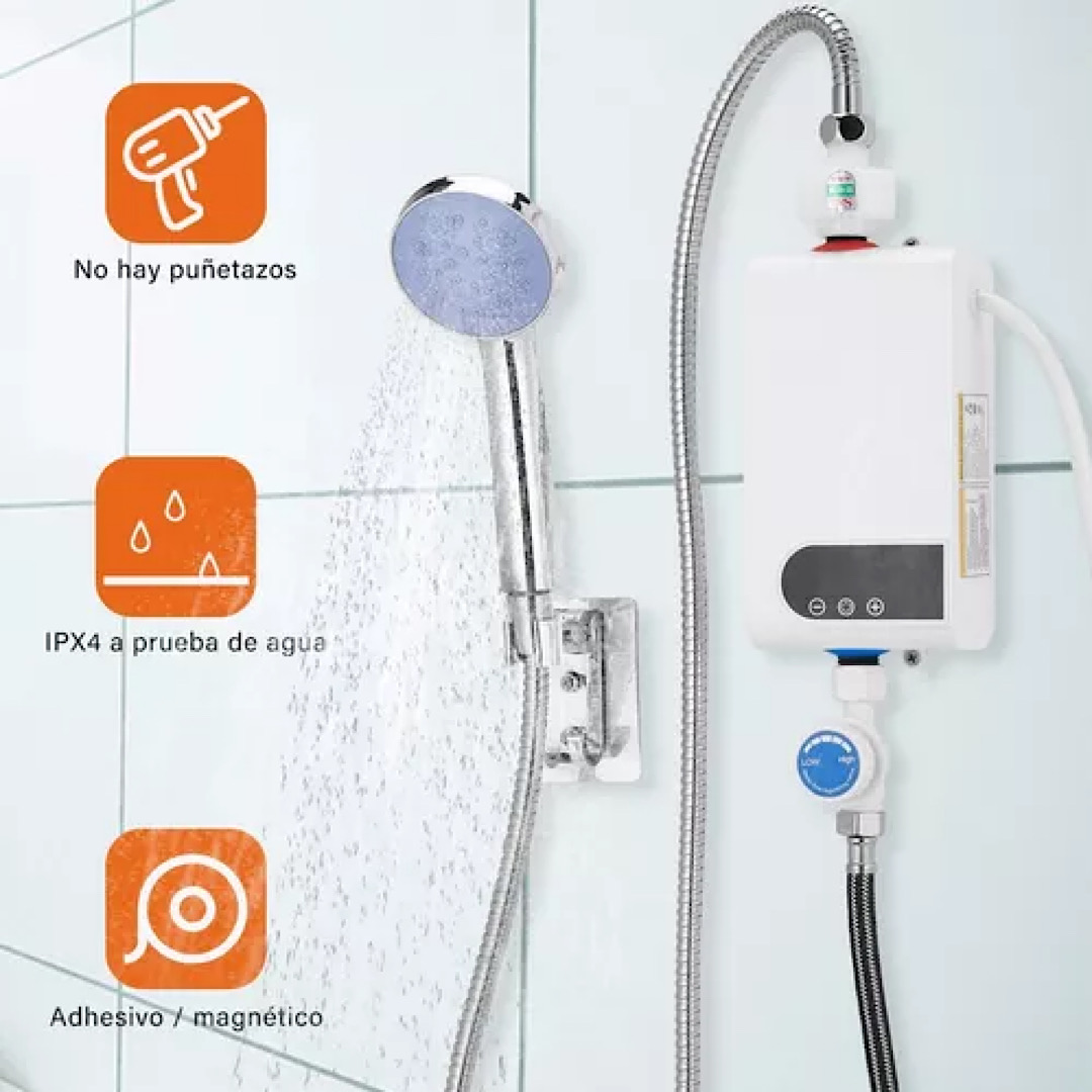 Calentador De Paso Instantaneo, Boiler De Paso Set Con Ducha
