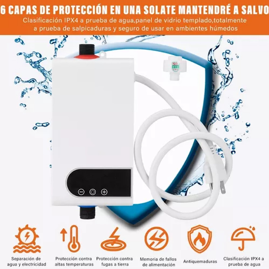 Calentador De Paso Instantaneo, Boiler De Paso Set Con Ducha
