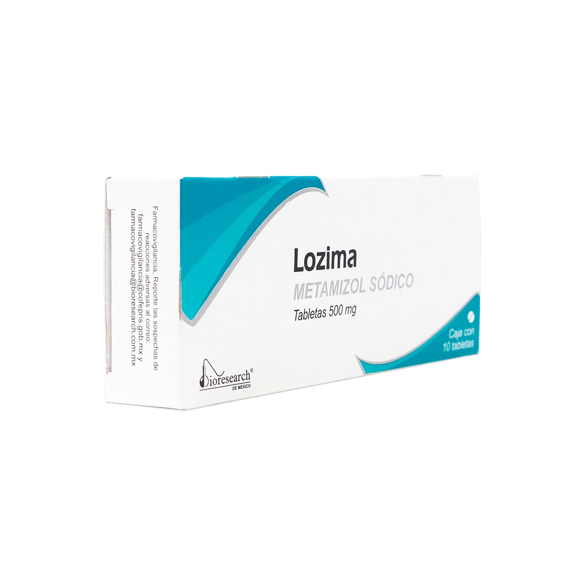 LOZIMA METAMIZOL SODICO, 10 TABLETAS 500 MG, BIORESEARCH