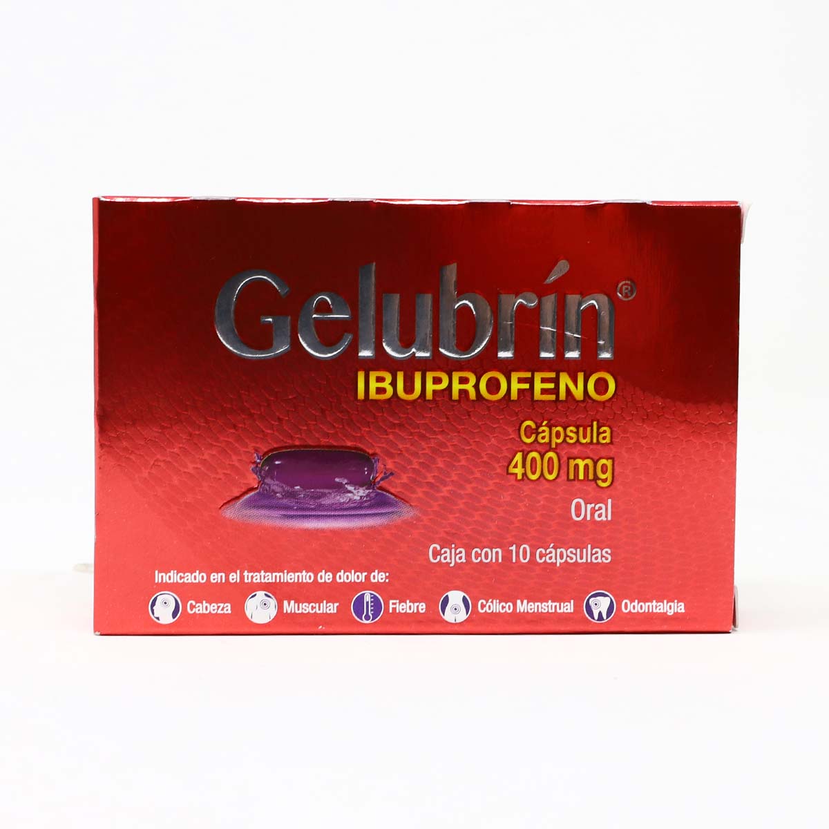 GELUBRIN IBUPROFENO, CAJA CON 10 CAPSULAS 400 MG, PROGELA