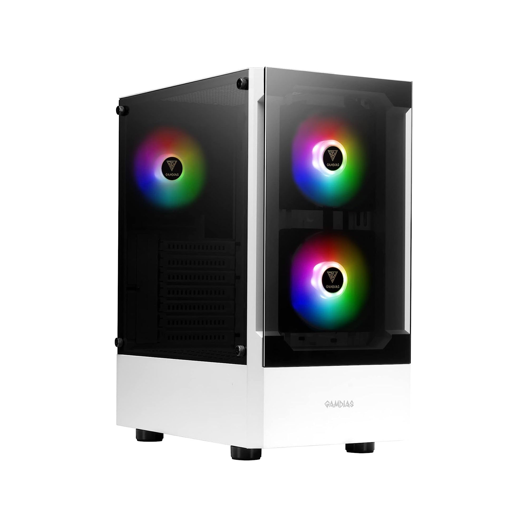 Gabinete Gamdias Talos E3 Media Torre Atx Cristal Sin Fuente Argb Blanco.