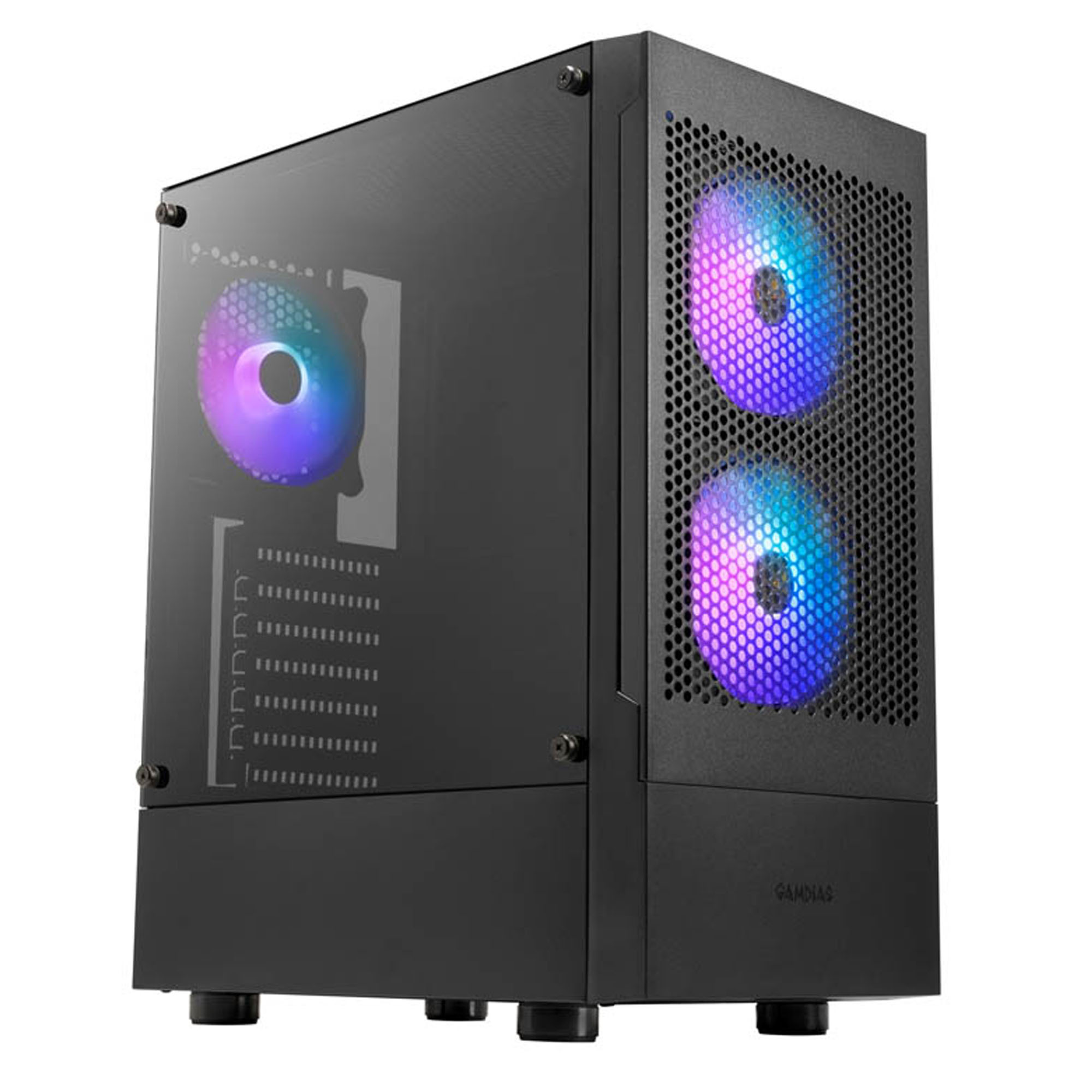 Gabinete Gamdias Talos E3 Mesh Media Torre Atx Cristal Sin Fuente Argb Blanco