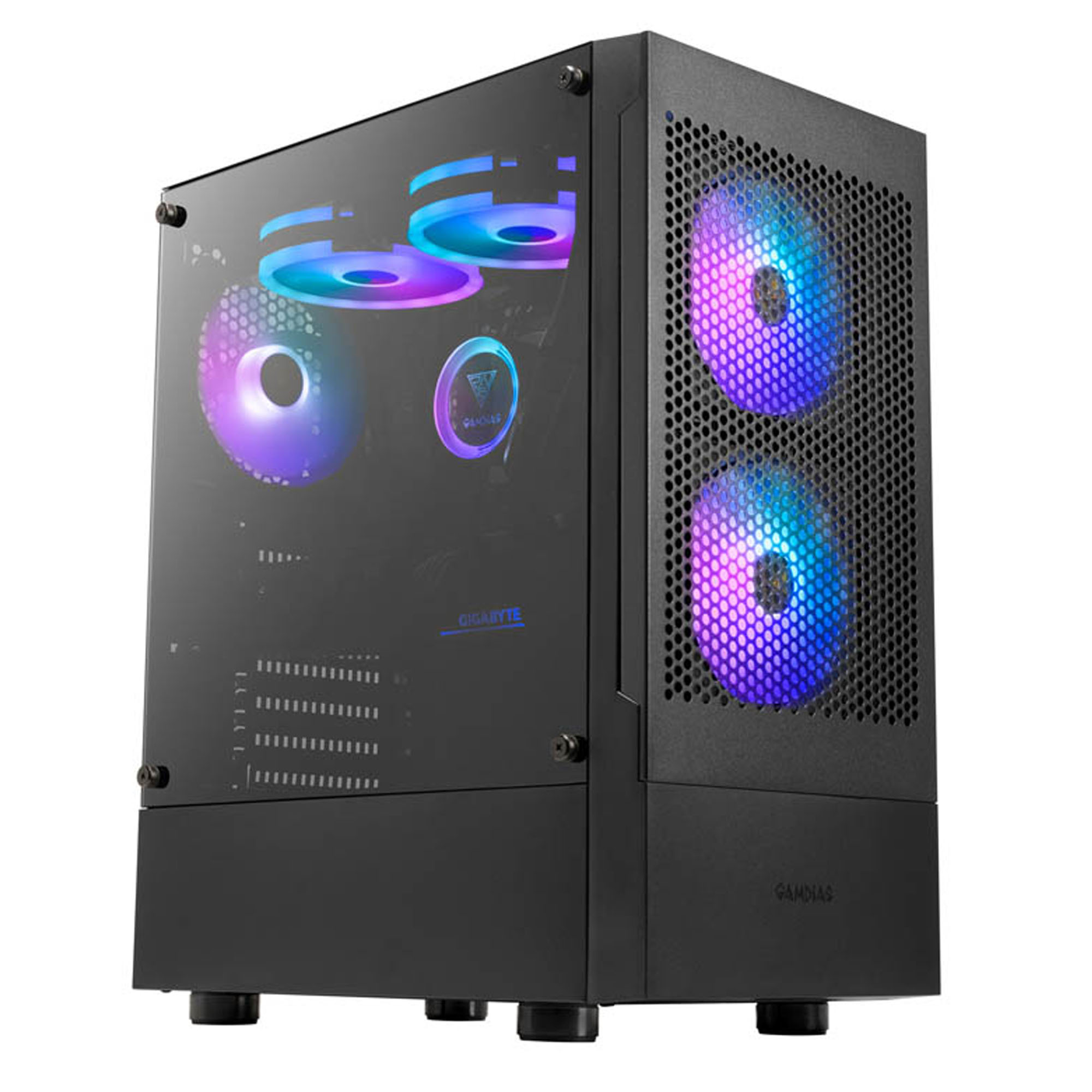 Gabinete Gamdias Talos E3 Mesh Media Torre Atx Cristal Sin Fuente Argb Blanco