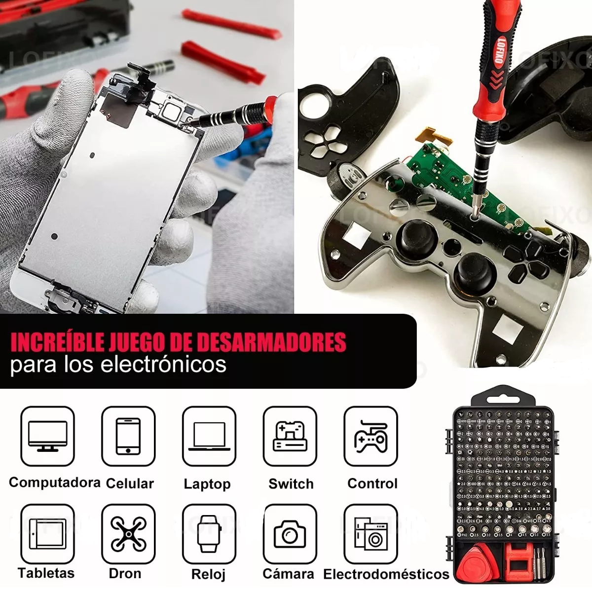 Juego De Herramientas Kit Destornillador Torx Negro/Rojo