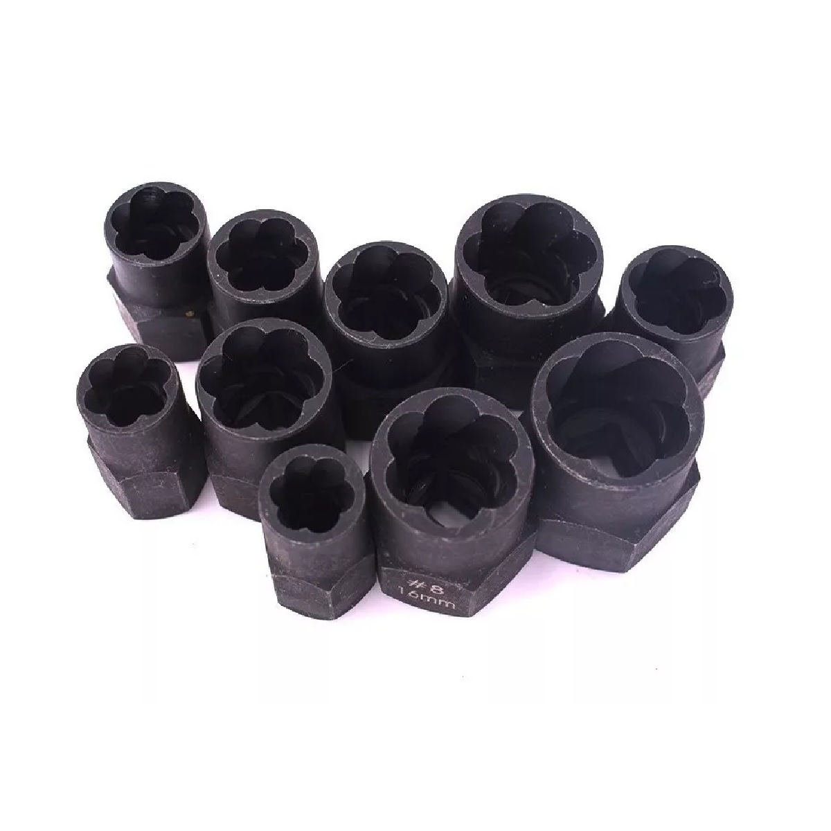 Extractores De Birlos Tornillos Tuercas 9-19mm Estuche 10pie
