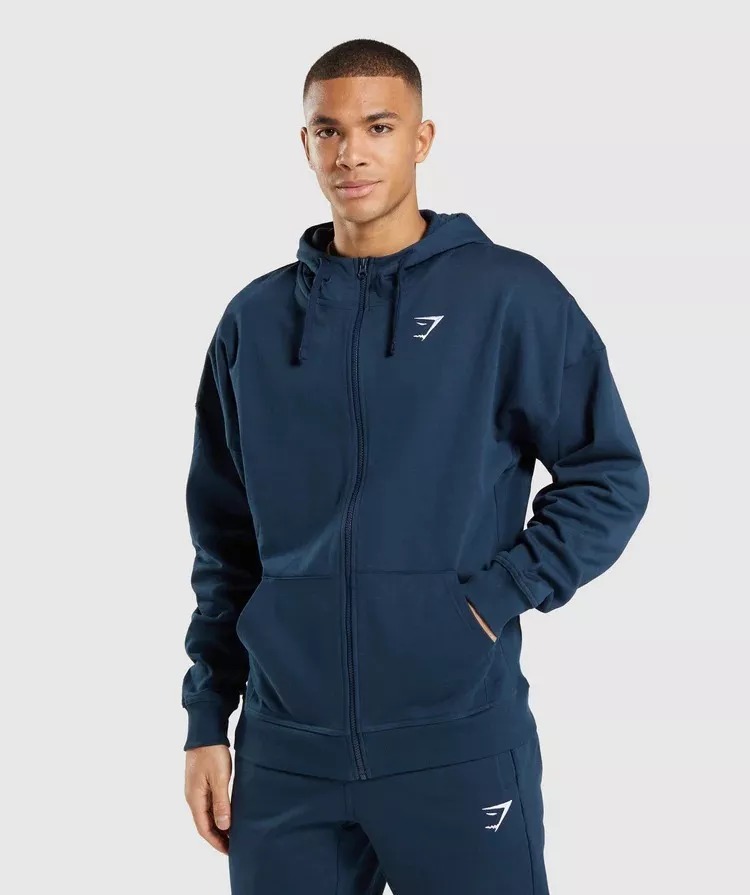 Gymshark Sudadera Con Capucha Essential Oversized Zip Up A2A2Y-UBCY Entrenamiento