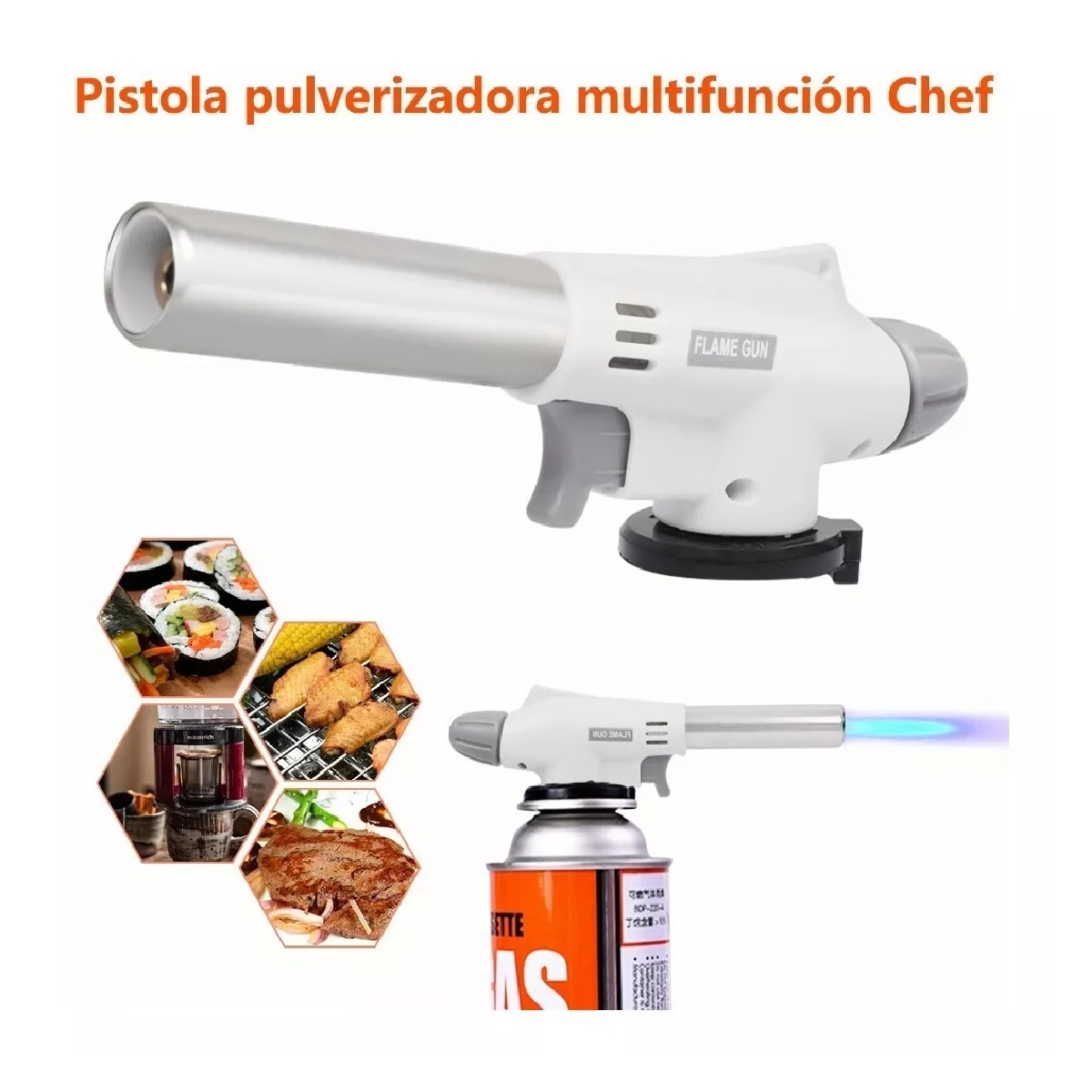 Flameador Soplete Butano De Cocina Gourmet Antorcha Boquilla