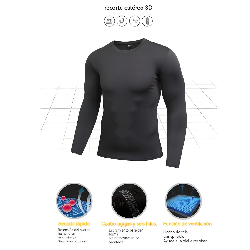 Playera Deportivas Licra Con Spandex Lisa Ropa Hombre Negro