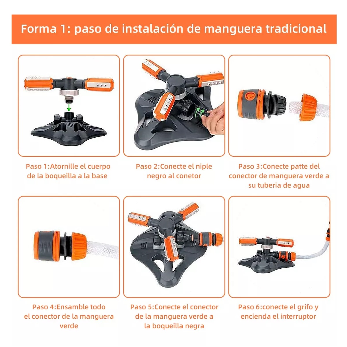 Aspersores Riego Jardín Giratorio Automático 360  Grados Césped