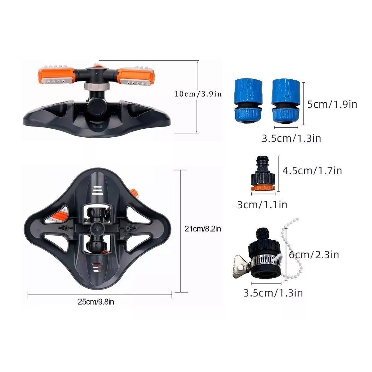 Aspersores Riego Jardín Giratorio Automático 360  Grados Césped
