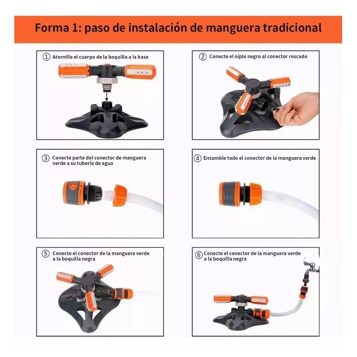 Aspersores Riego Jardín Giratorio Automático Inteligente 360