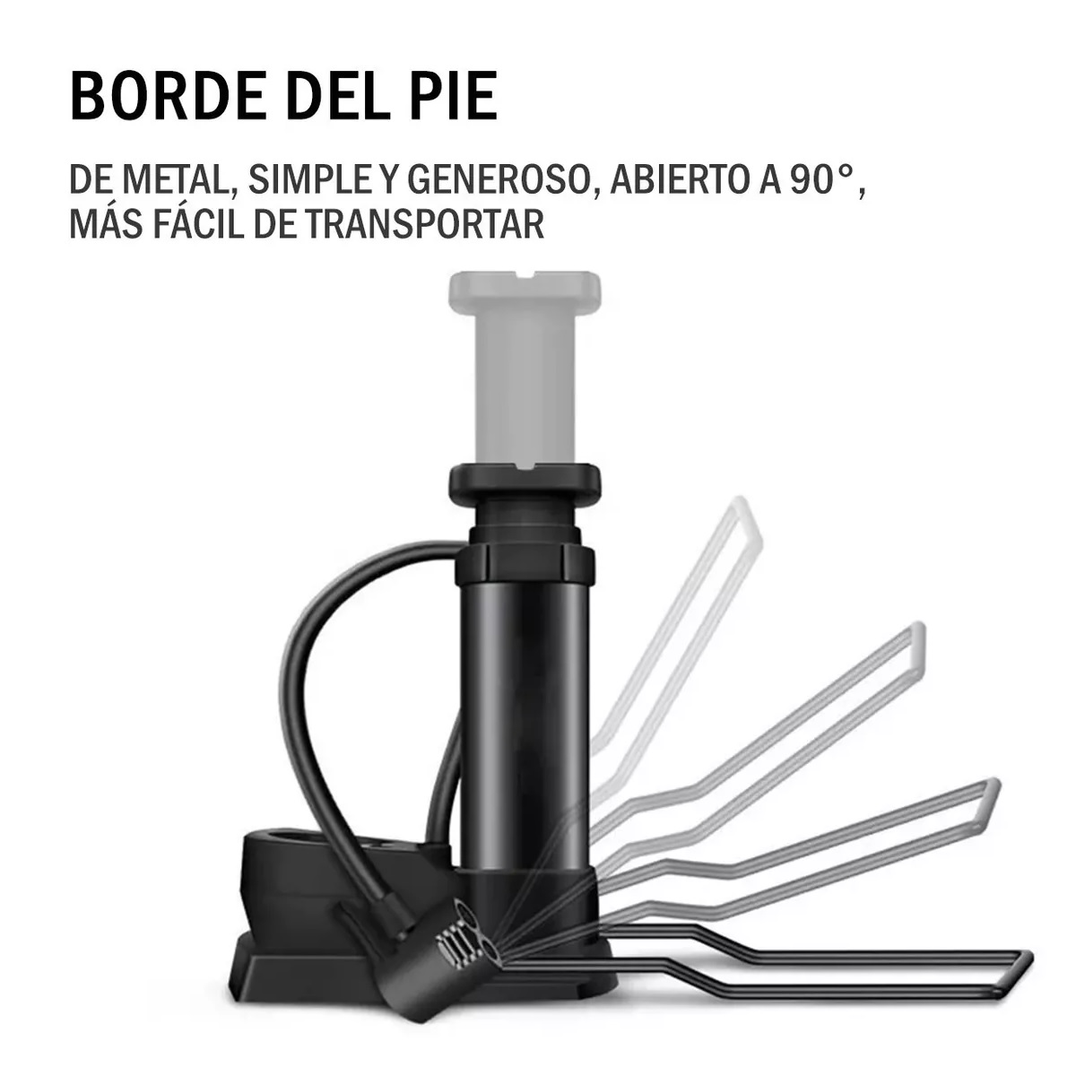 Mini Bomba De Pie Para Bicicleta Portátil Con Manómetro