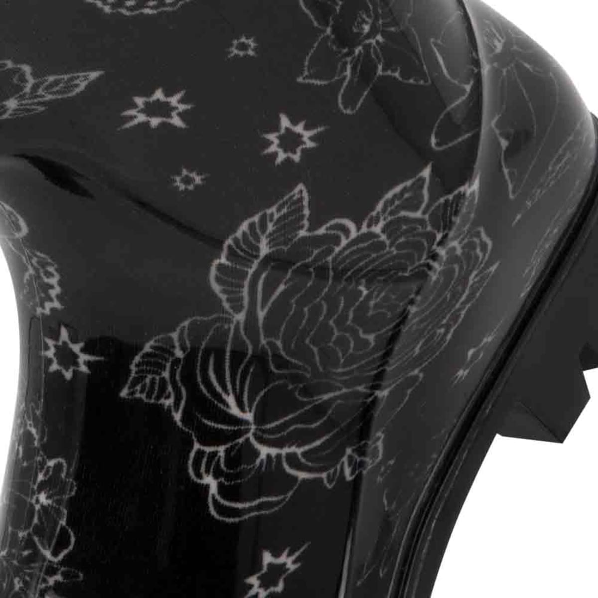 Botas de lluvia negras para mujer, con estampado de flores y mariposas, marca PBPS, mod. 1085323