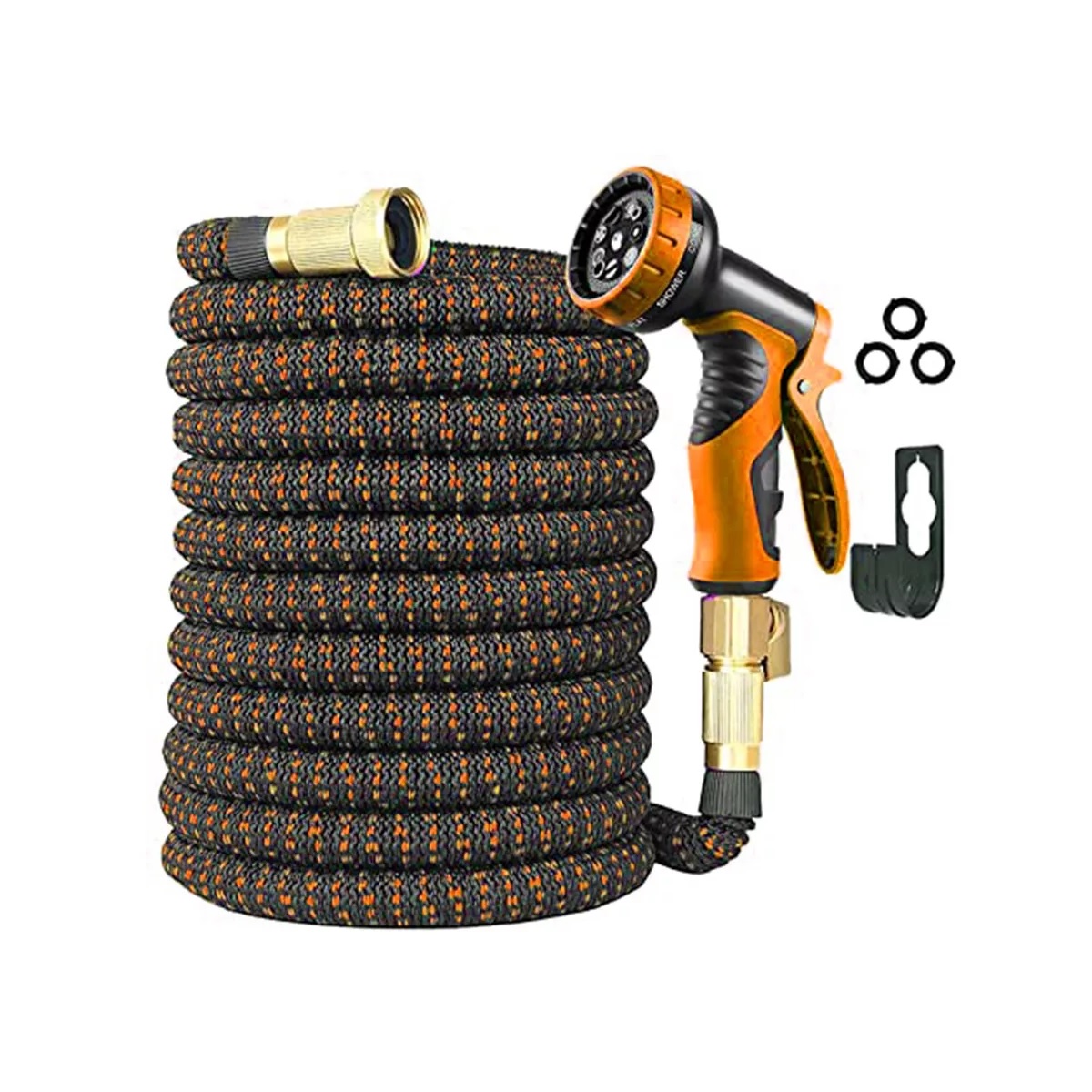 Manguera De Riego Azul Extensible De 10 Modos Y 15 Metros Naranja