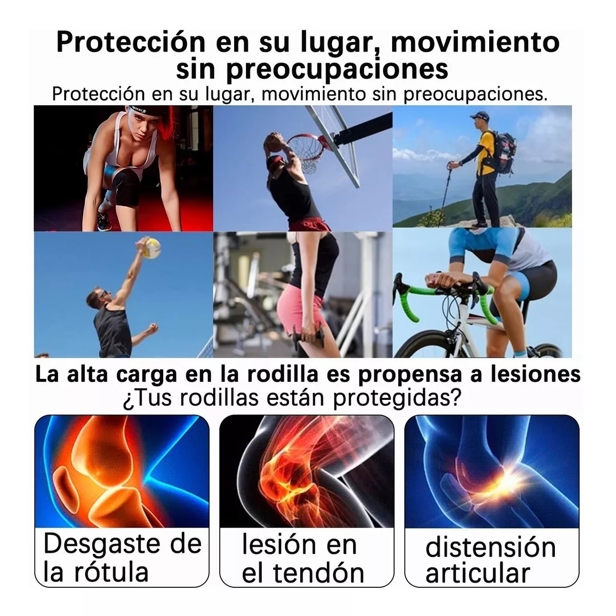 Rodilleras Para Deportes, Básquetbol Y Vóleibol, 1 Par L