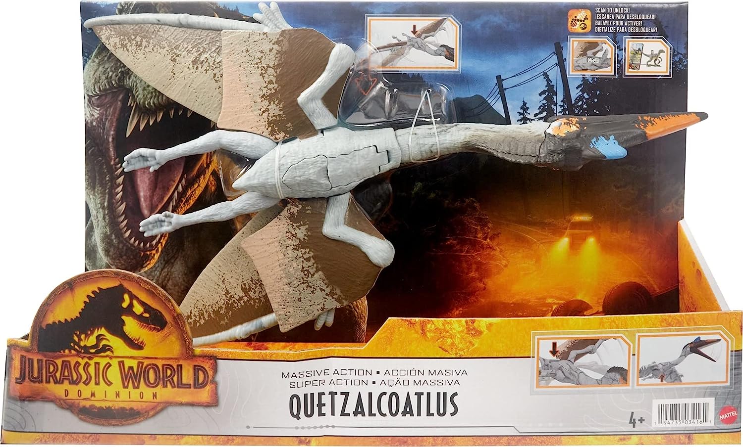Jurassic World Dinosaurio de Juguete Quetzalcoatlus Acción Masiva