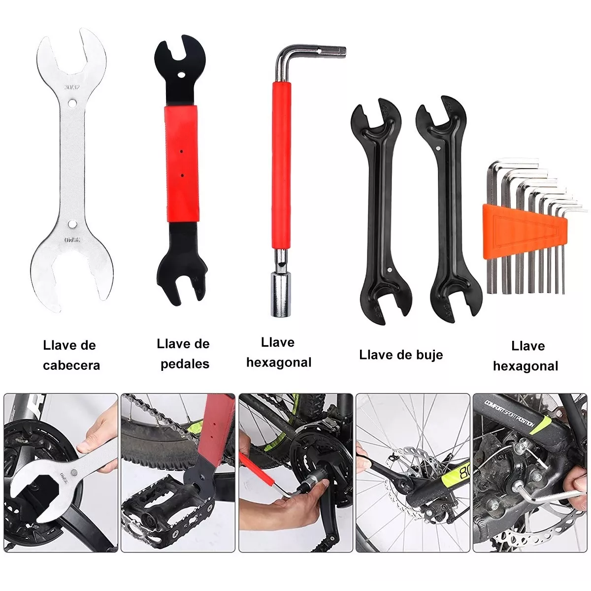 Kit Herramientas Bicicleta Reparacion De Multifunción 50pzs