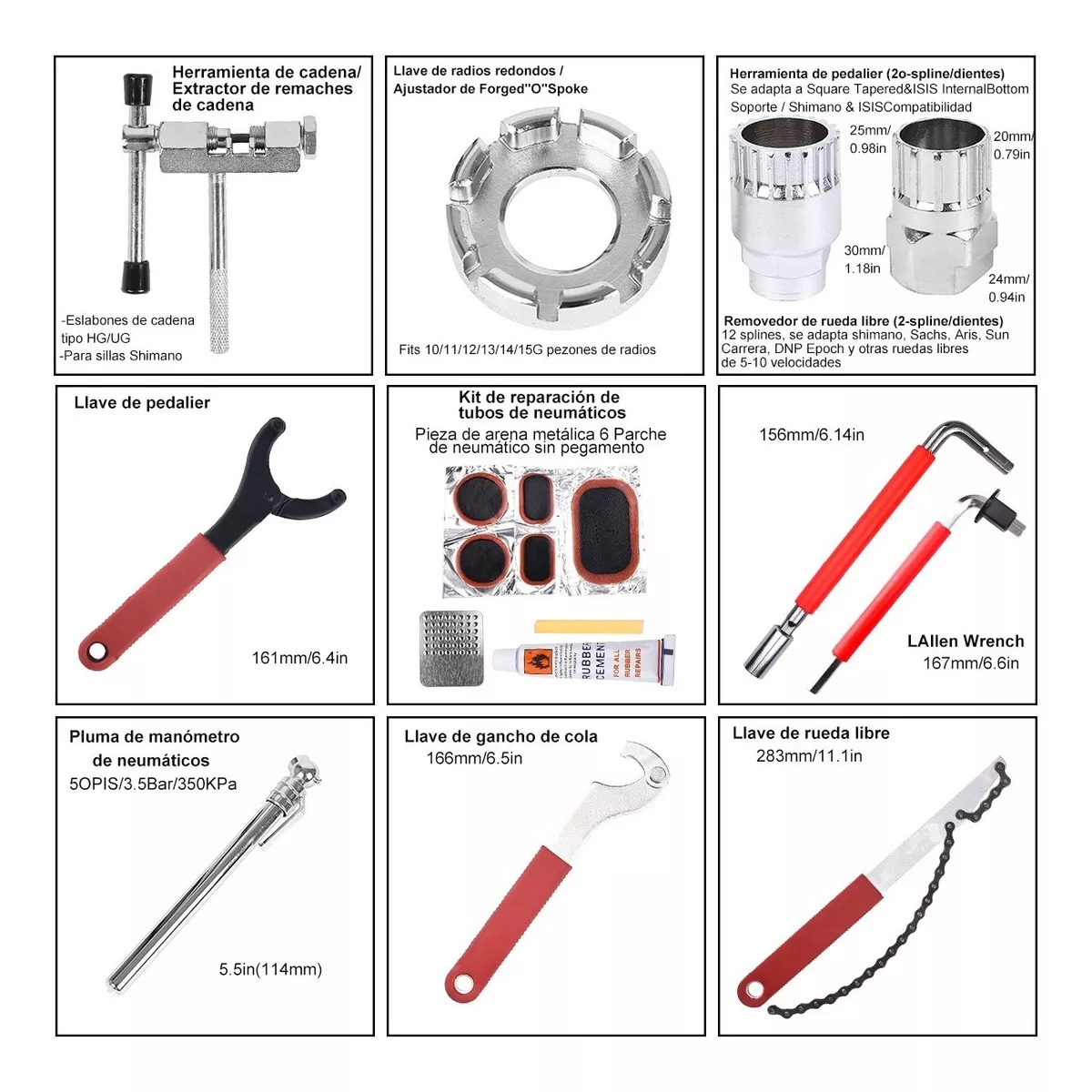 Kit Herramientas Bicicleta Reparacion De Multifunción 50pzs