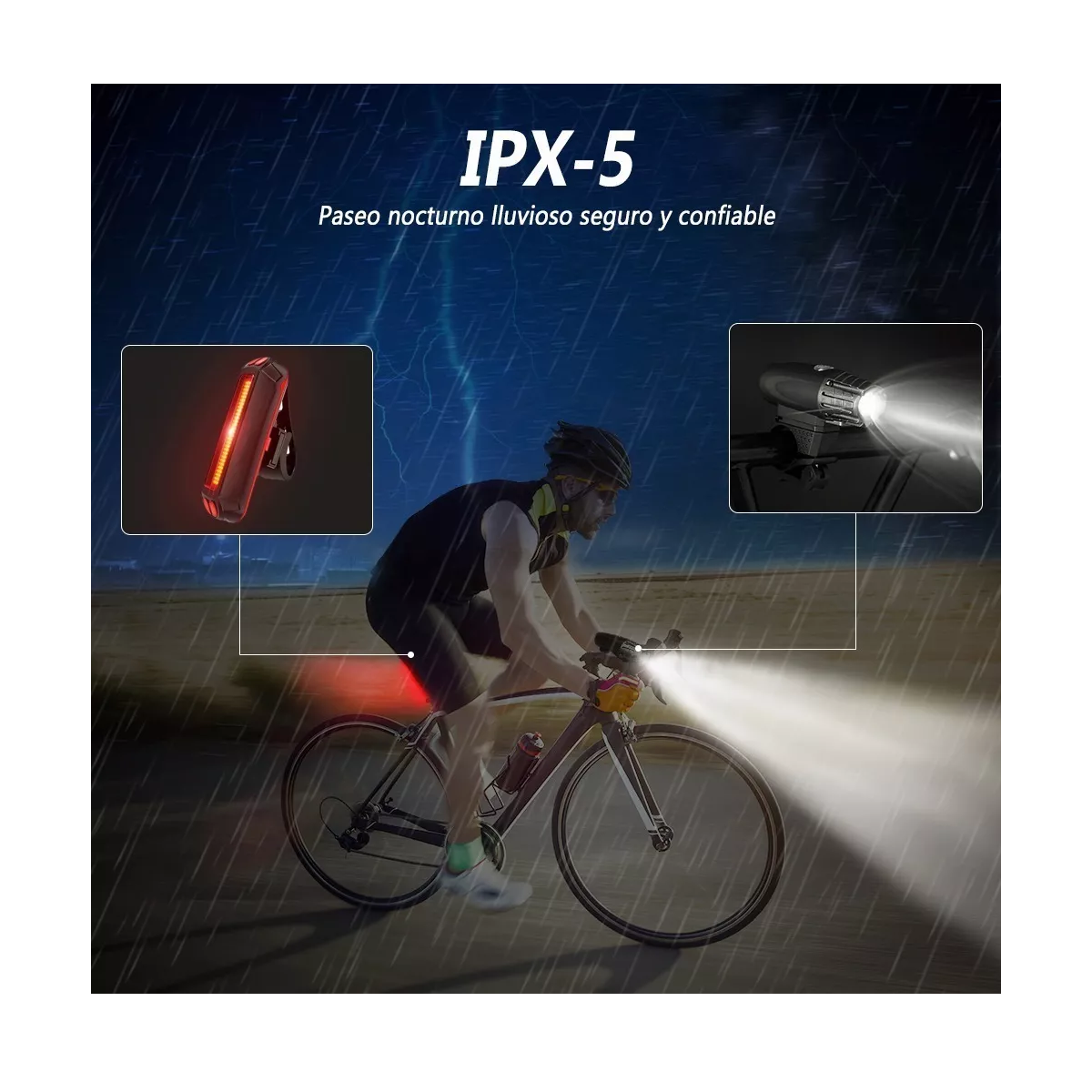 Luces Delanteras Y Traseras De Bicicleta, Linterna Ipx5