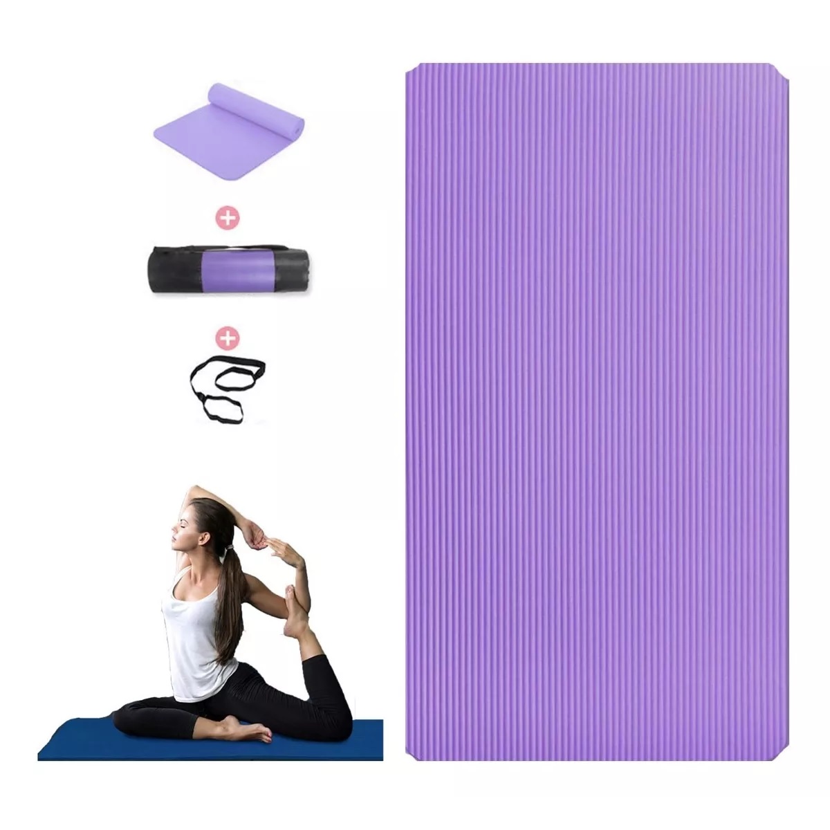 Tapete Para Yoga Ejercicio Entrenamiento Relajacion Fitness Purpura