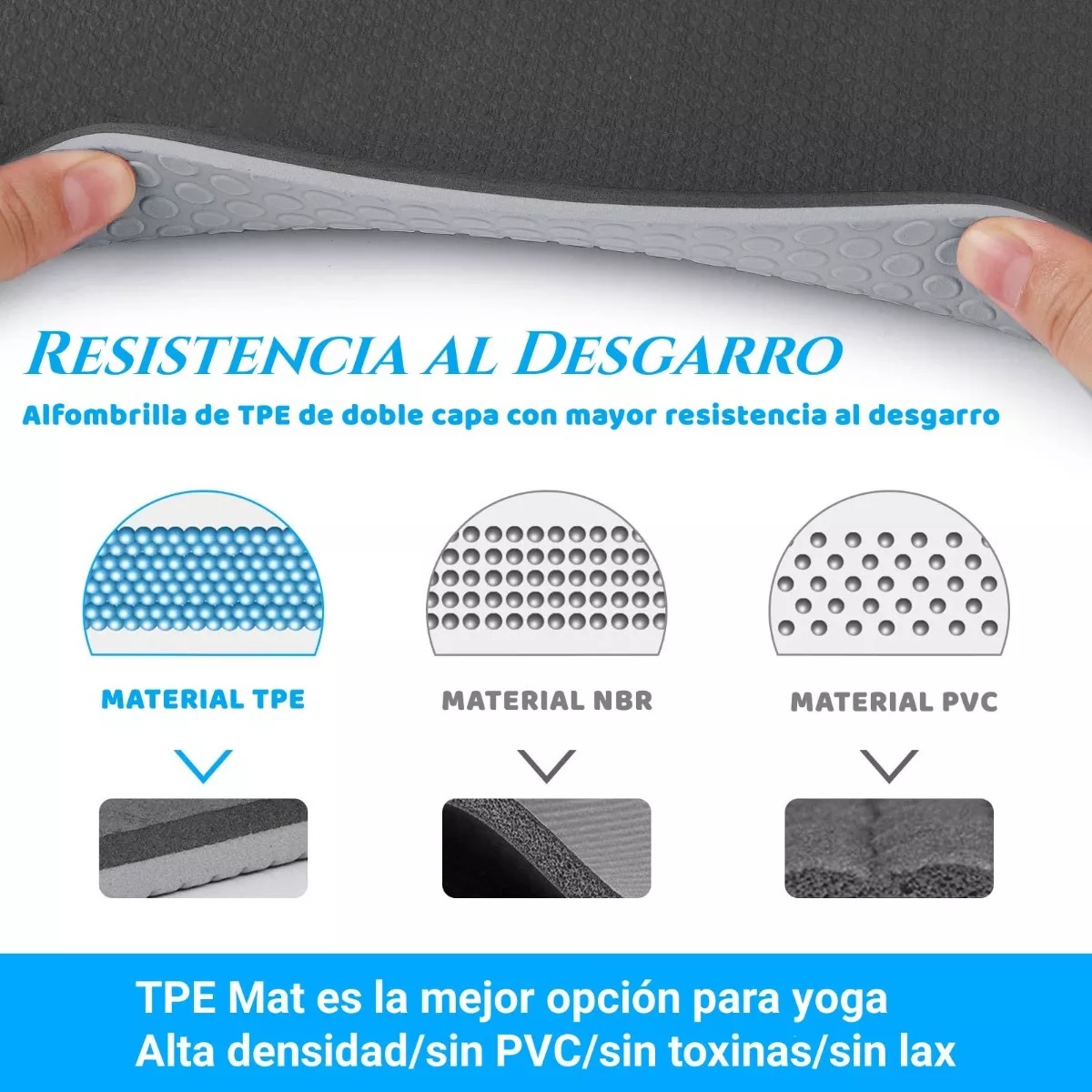 Tapete De Yoga Pilates Fitness Ejercicio Portátil 6mm Grosor