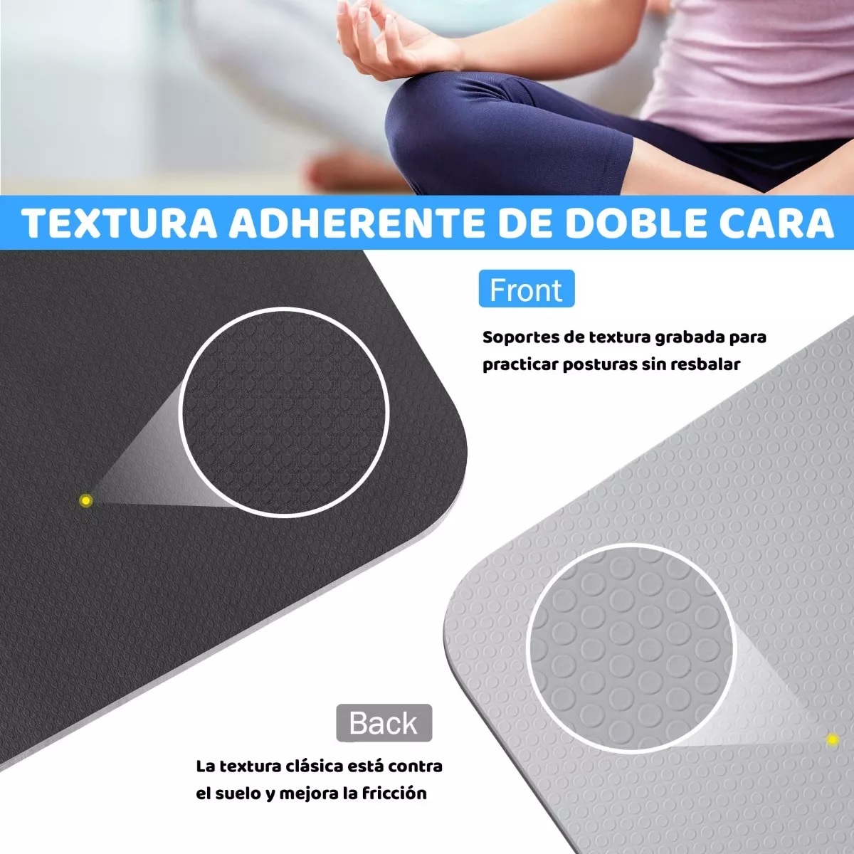 Tapete De Yoga Pilates Fitness Ejercicio Portátil 6mm Grosor