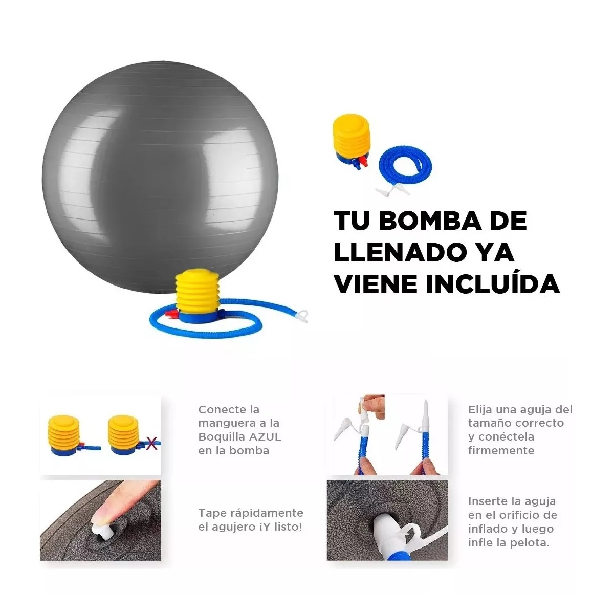 Yoga Equilibrio Entrenamiento Pilates Yoga Pelotas 75cm Gris