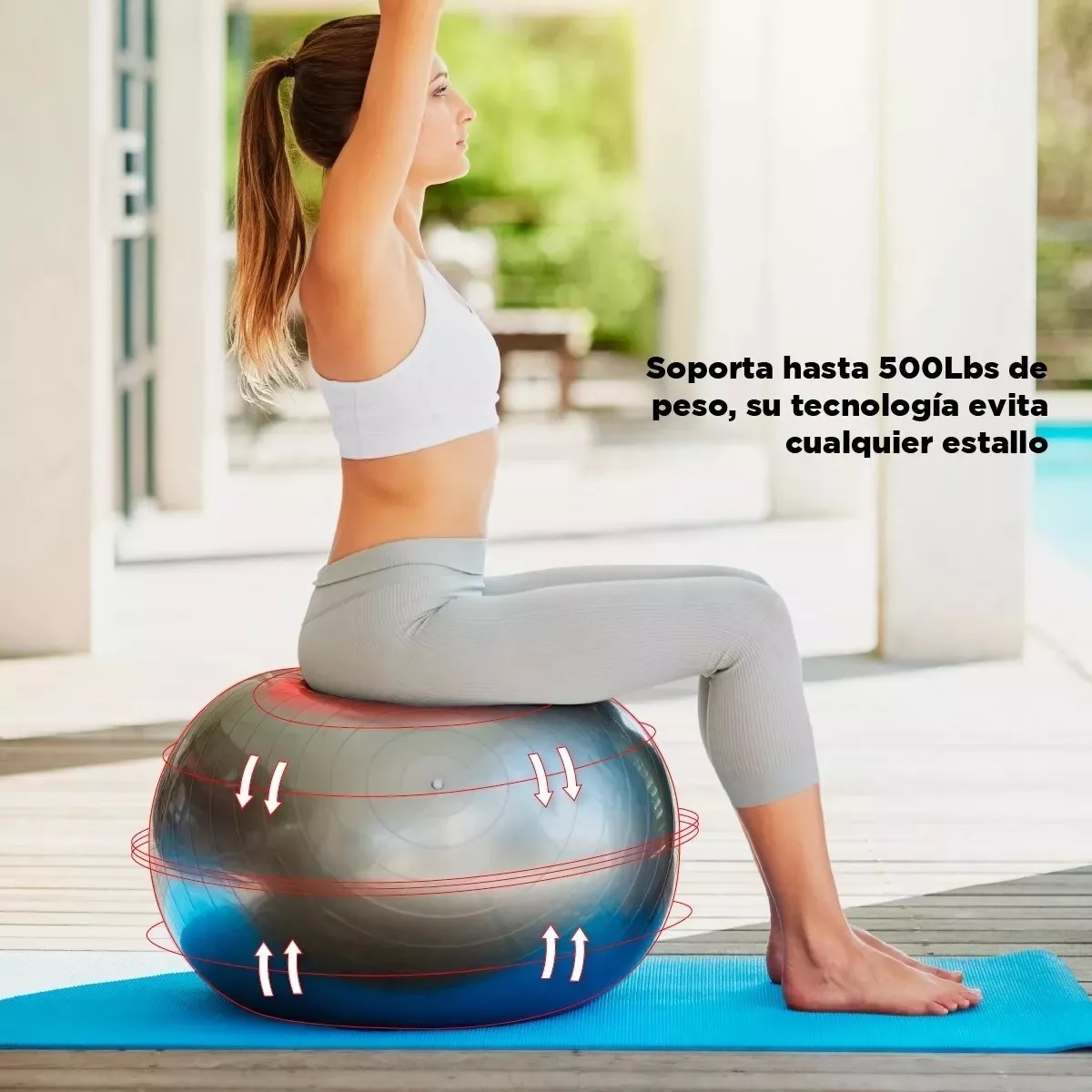 Yoga Equilibrio Entrenamiento Pilates Yoga Pelotas 75cm Gris