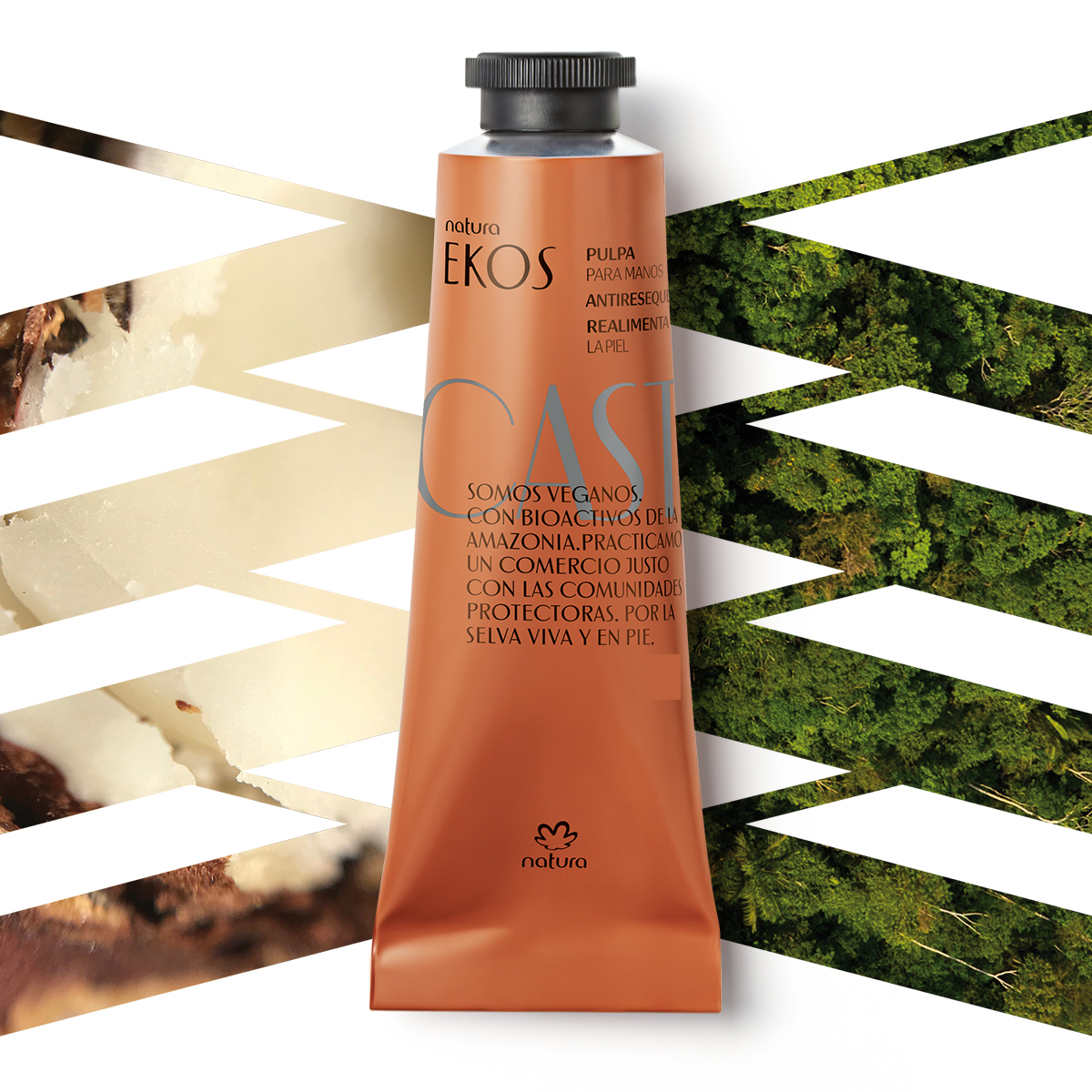 Pulpa para manos Castaña Ekos Natura 3 piezas de 75g