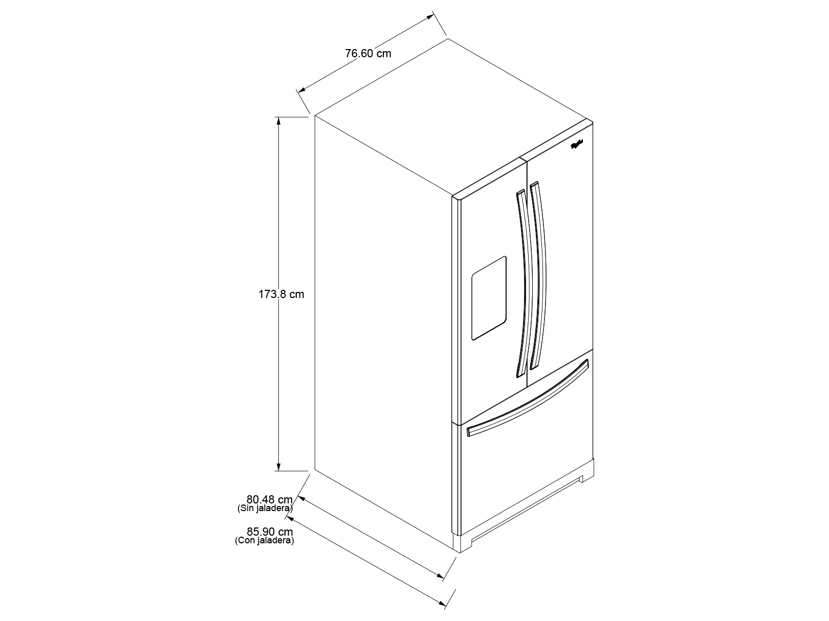 Refrigerador Whirlpool French Door 20p MWRF220SEHM