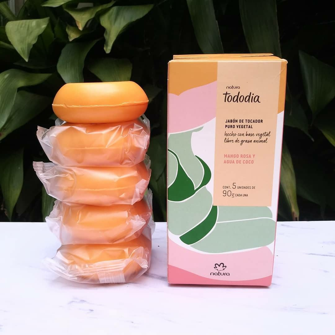 Jabones de Tocador Mango Rosa y Agua de Coco 5 piezas de 90g Tododia Natura