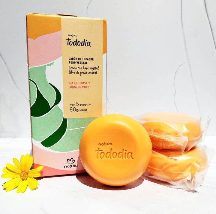 Jabones de Tocador Mango Rosa y Agua de Coco 5 piezas de 90g Tododia Natura