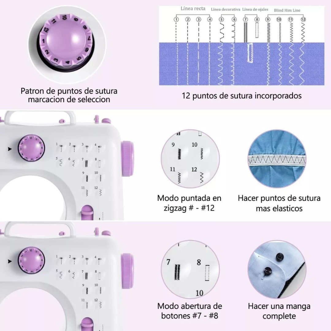 Maquina Coser Electrica Portatil Recta Zigzag 9 Puntos