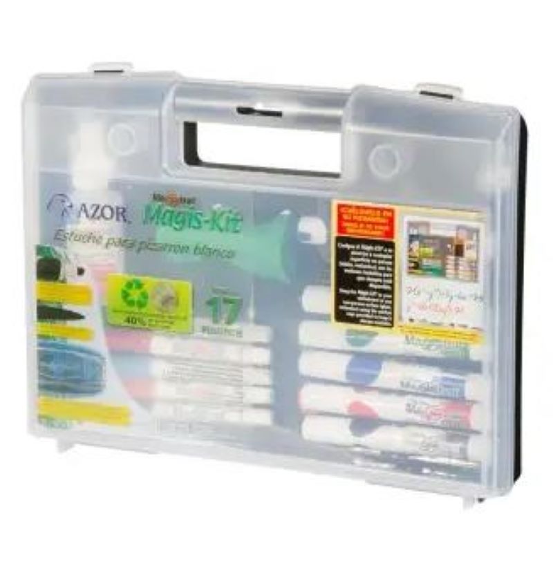 Marcador para Pizarrón Blanco Azor 669943 + Estuche + Accesorios