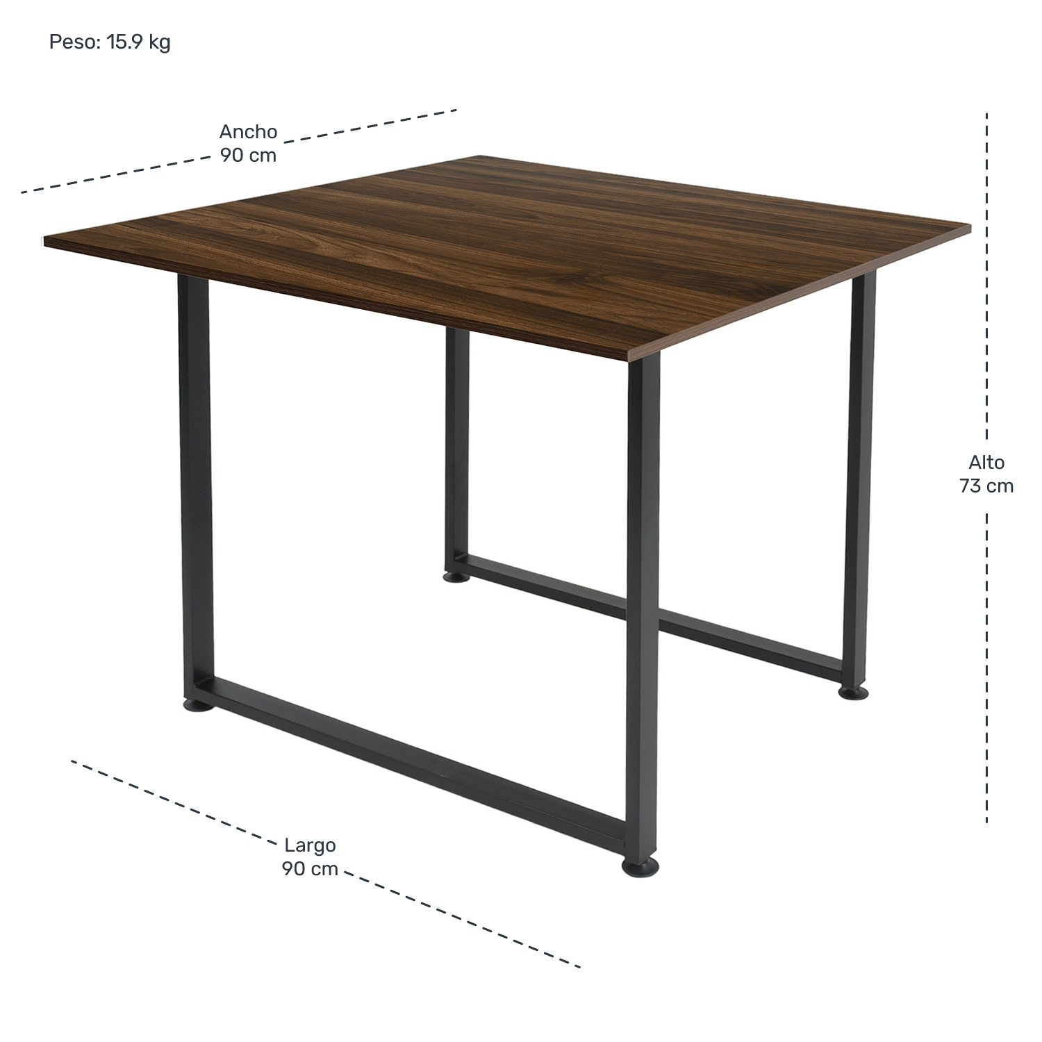 Mesa Comedor Industrial Minimalista 90 X 90 Cm