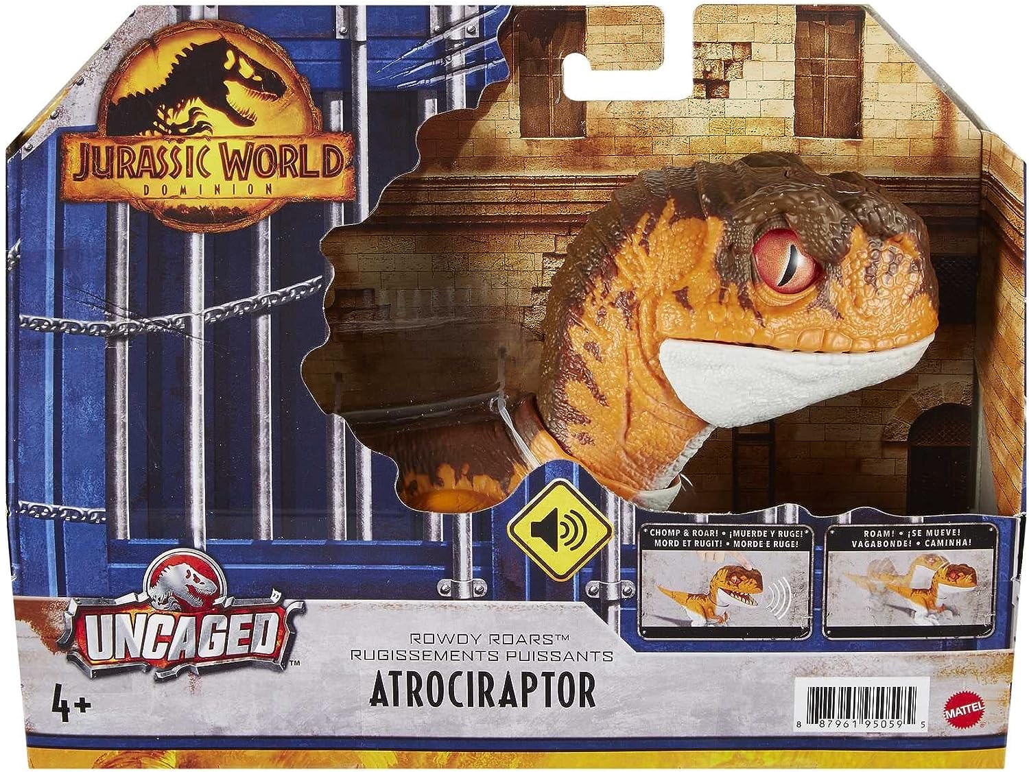 Jurassic World Dinosaurio de Juguete Roady Roar Atrociraptor Interactivo