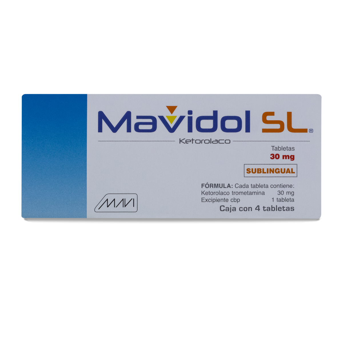 MAVIDOL SL SUBLINGUAL KETOROLACO 4 TAB 30 MG MAVI