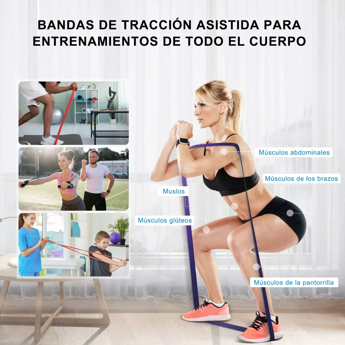 Kit De 4 Bandas Elasticas Ejercicio Liga De Resistencia