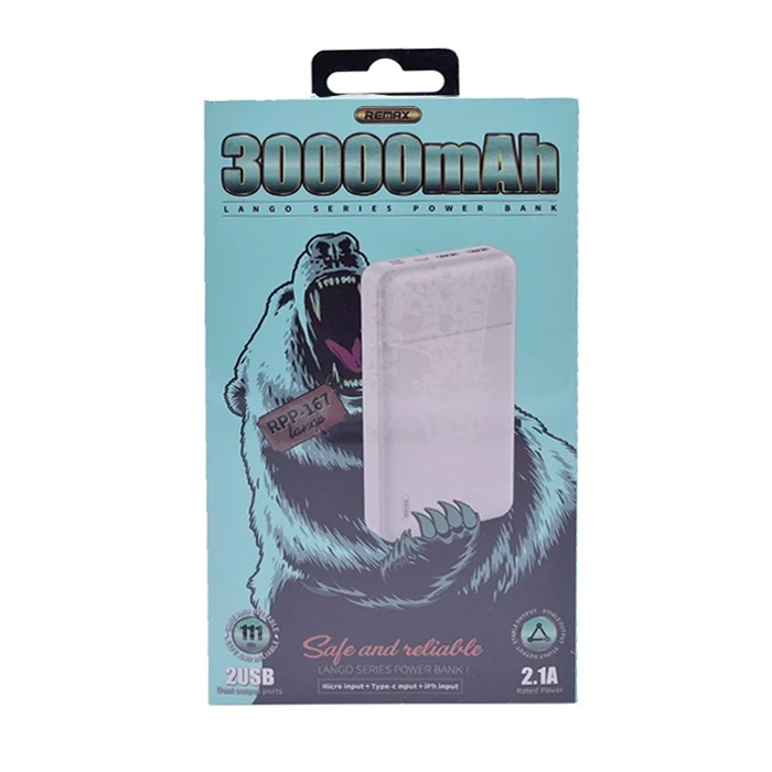 Remax Power Bank Cargador Portatil 30000mah Rpp-167