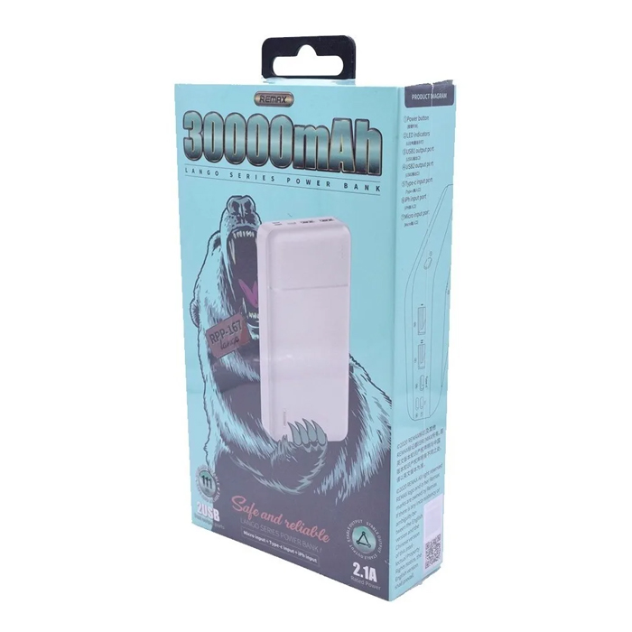Remax Power Bank Cargador Portatil 30000mah Rpp-167