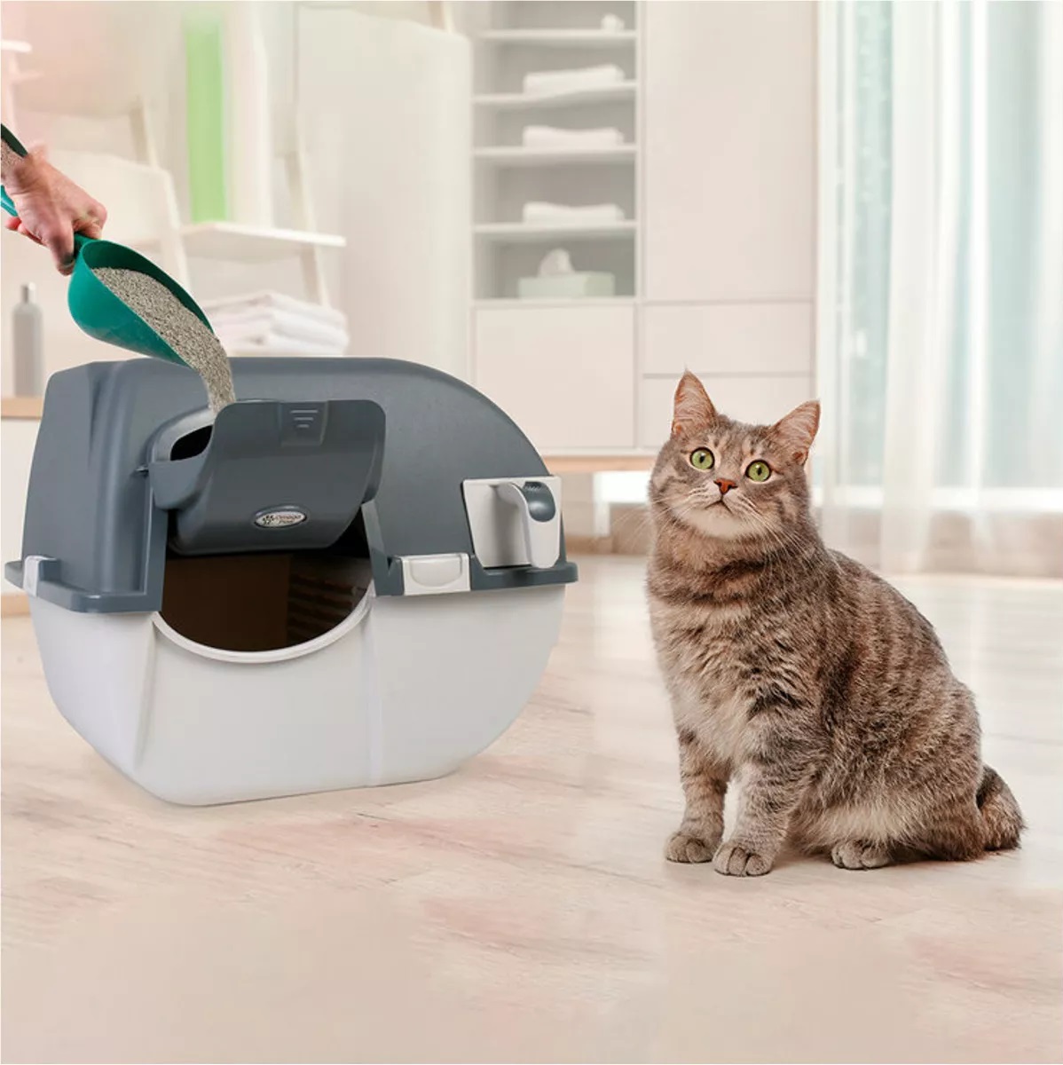 Caja de Arena Para Gato Autlimpiable Omega Paw Grande Arenero