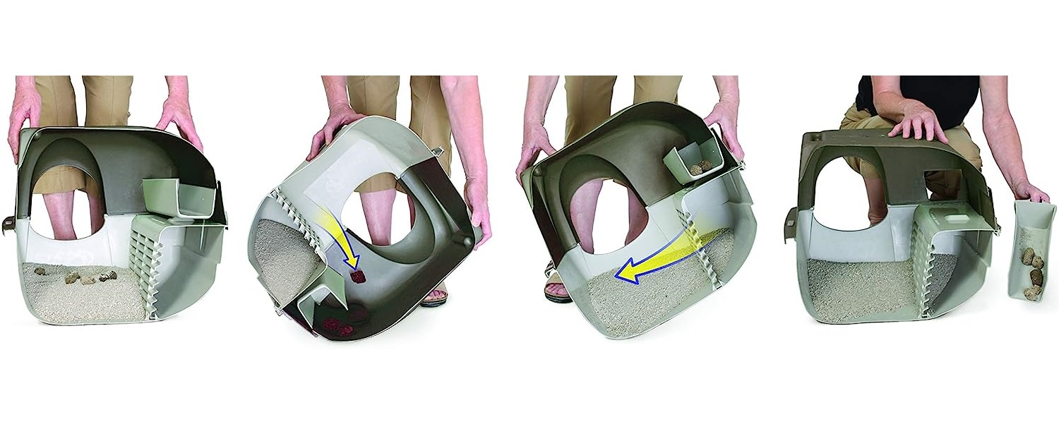 Caja de Arena Para Gato Autlimpiable Omega Paw Grande Arenero