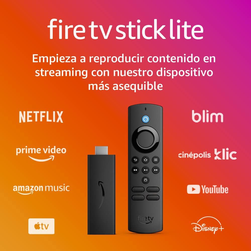 Fire tv stick lite incluye funda de silicona para control remoto.