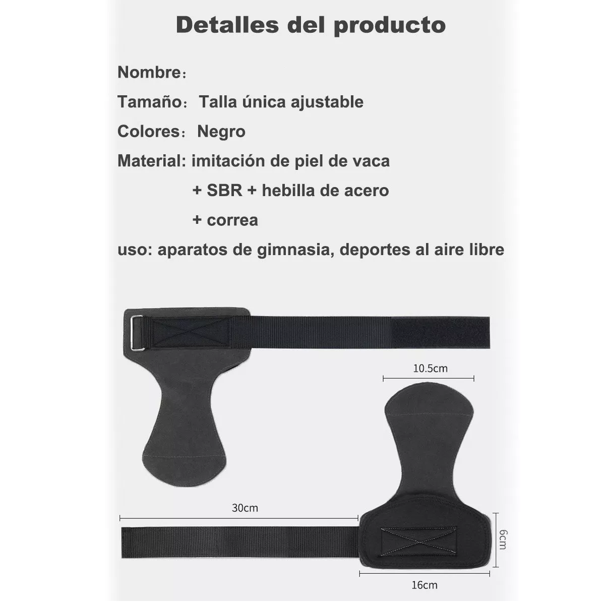 Calleras Crossfit Deporte Straps Gym Muñequera Un Par Negro