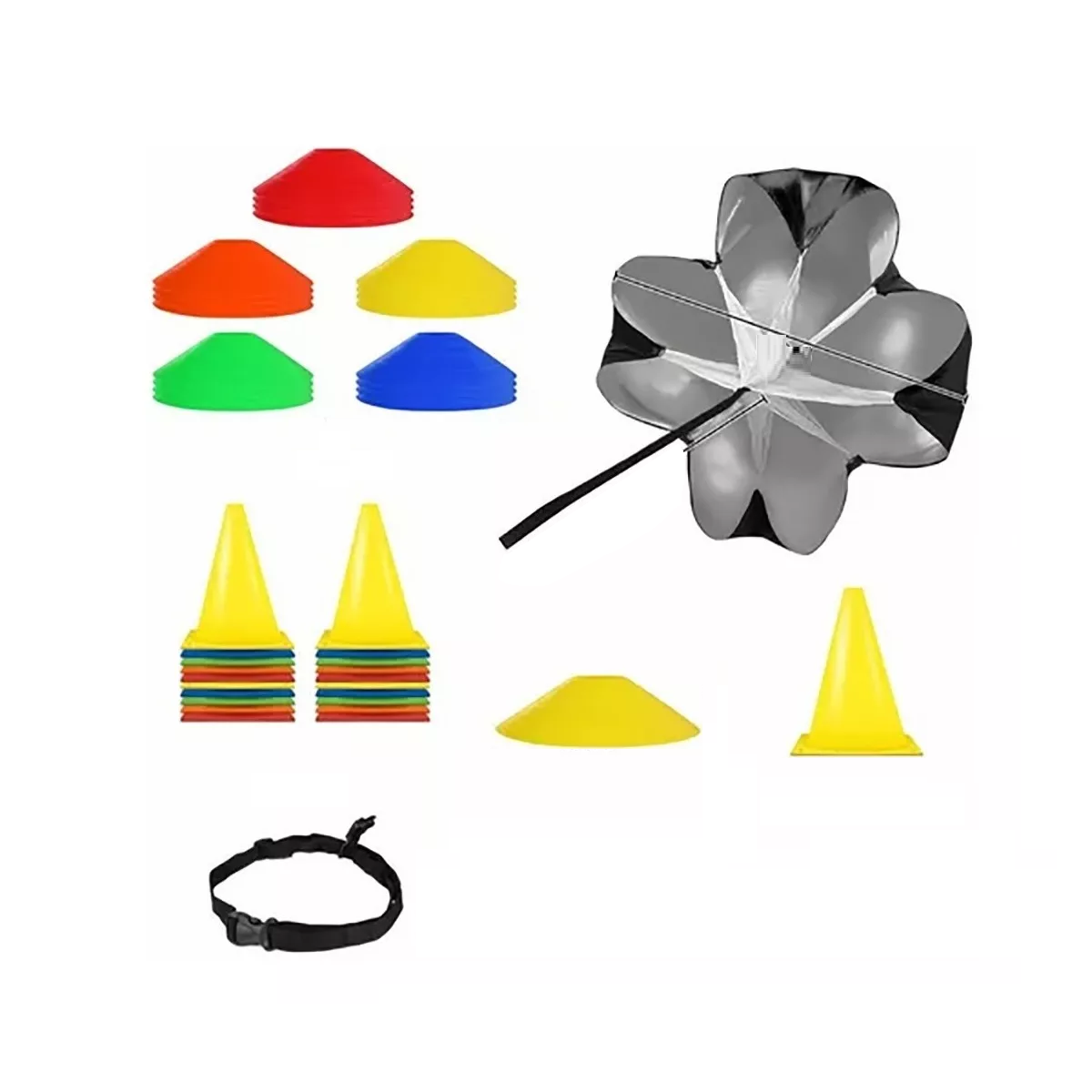 Kit Entrenamiento Deportes Platos Conos Escalera Agilidad 48 Pzas