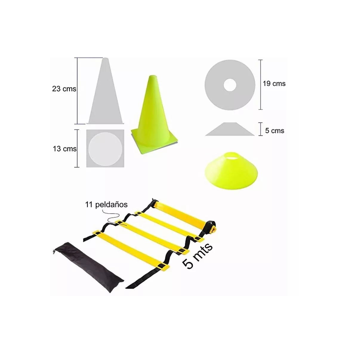 Kit De 14 Platos +14 Conos + 1 Escalera Para Coordinación